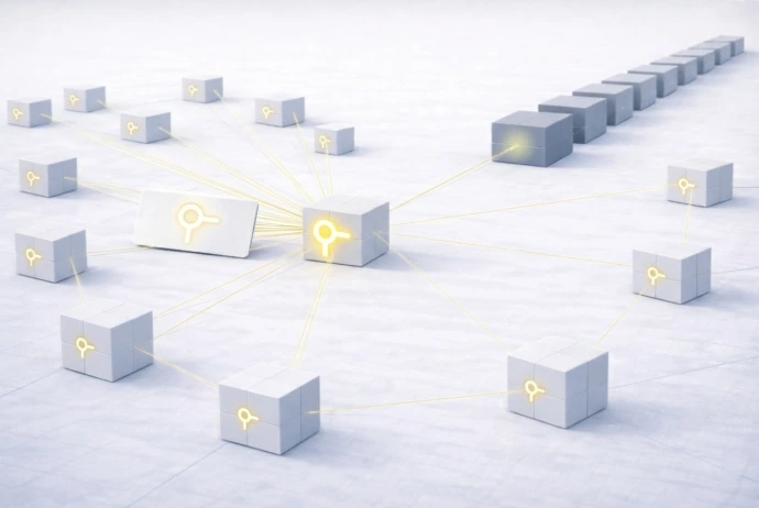 Illustration of a crypto transaction being broadcast to a blockchain network