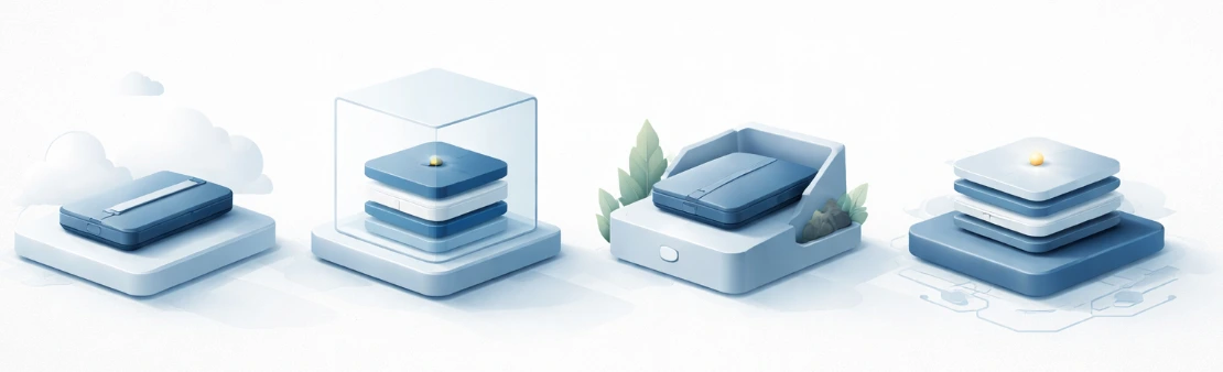 Illustration of wallets on supports with different configurations
