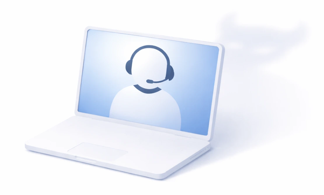 Illustration of malicious support on a laptop