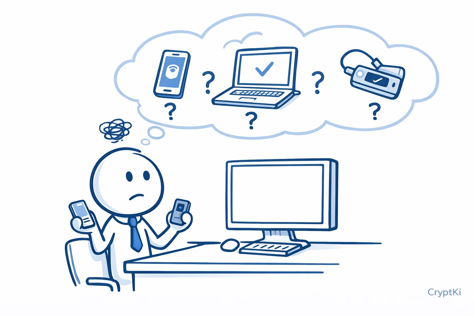 Person choosing between different crypto wallets
